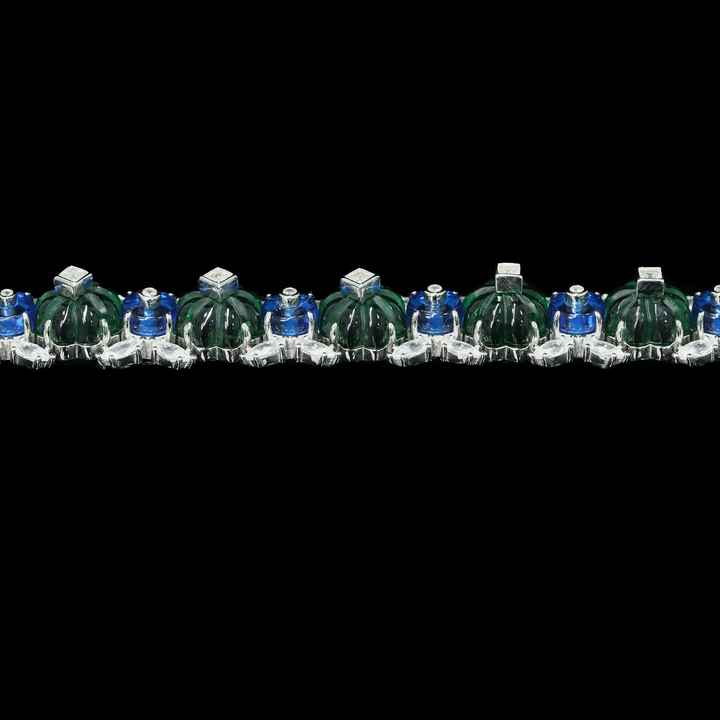 Brocade Gold Plated   High Carbon Diamond Tennis Bracelet