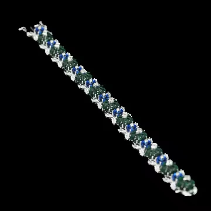 Brocade Gold Plated   High Carbon Diamond Tennis Bracelet