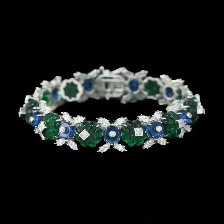 Brocade Gold Plated   High Carbon Diamond Tennis Bracelet