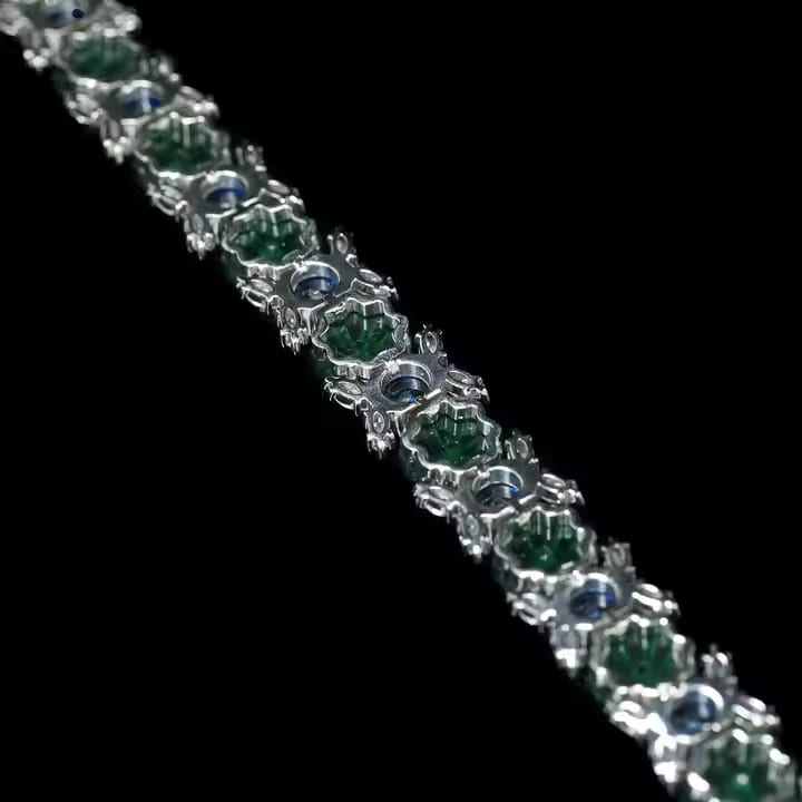 Brocade Gold Plated   High Carbon Diamond Tennis Bracelet